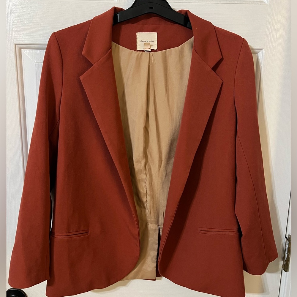 Silence + Noise Urban Outfitters Women’s L Orange Rust Blazer Jacket Open Front